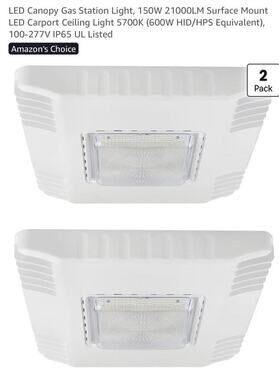 Gas station canopy LED lights 150 Watts (Set Of 2)